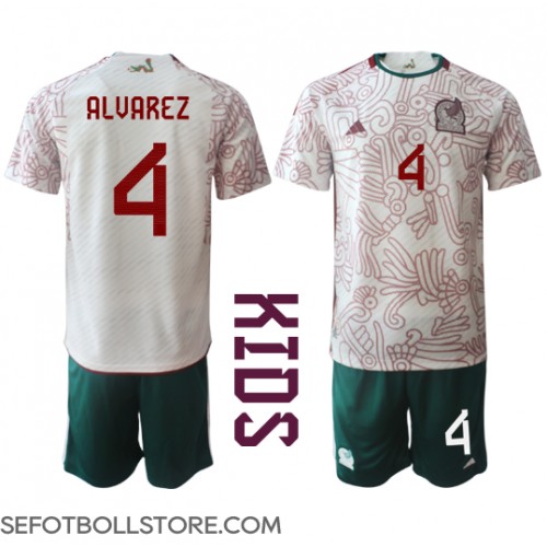 Mexiko Edson Alvarez #4 Replika babykläder Bortaställ Barn VM 2022 Kortärmad (+ korta byxor)